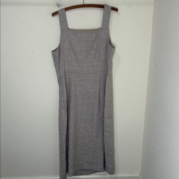 NWT J. MCLAUGHLIN Leah Linen Blend Dress Oatmeal Tan Size 12 - Picture 3 of 16